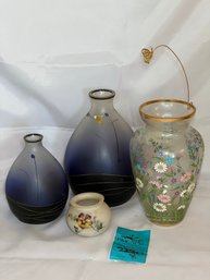 R6 Collection Of Glass Vases. Includes Brands Lenox And A Miracle Studio