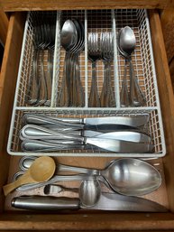 R2 Four Drawers Of Silverware, Hand Towels, Colanders, Kitchen Aid Timer, And Tupperware