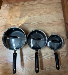 R2 Set Of Three Martha Stewart Nonstick Cookware With Lids, Anolon Double Boiler, Roasting Pan