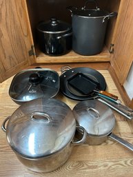 R2 Tools Of The Trade Stainless Steel Stock Pot And Pot Set, Rival Electric Skillet, And Other Frying Pans