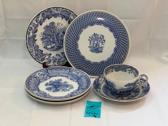 R6 Collection Of Spode Blue Room Dishes