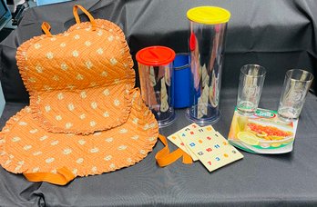 Apron, Pasta Savers, Homemade Coasters, And Cornell Glasses