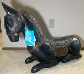 R6 Carved Wooden Horse Statue 2 Of 2