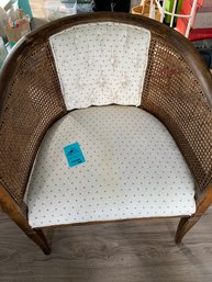 Fabric And Wicker Chair