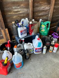 R0 Variety Of Motor Oil, Outdoor Cleaners, Coleman Camp Fuel, 1 Gallon Gasoline Container, Washer Fluid