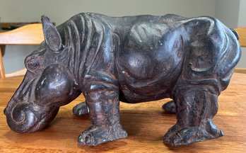 R6 Possibly Vintage Spelter Hippopotamus Metal Figure Sculpture