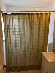 Curtain Lot, Including Shower Curtain, Four Sets Of Window Curtains, And All Curtain Rods