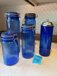 R3 Blue Glass Storage Jars