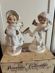 R4 Porcelain Skating Boy And Girl Set