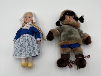 Porcelain Doll In Traditional Dutch Outfit, Alaskan Heritage Doll In Traditional Outfit