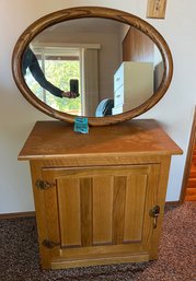 R8 Side Table And Wood Framed Mirror