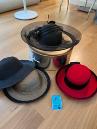 Four Ladies Hats  One From Whiteley Made In England.   Please See Pictures