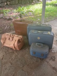 Various Vintage Locked Luggage No Key Available