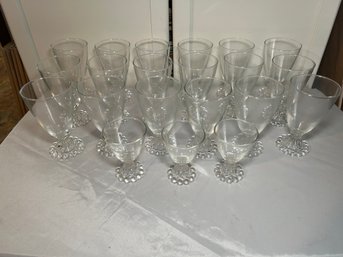 R3 Set Of 18 Wine Glasses, Set Of Three Smaller Wine Glasses