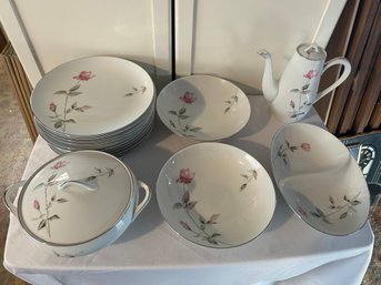 R4 Fine China Set One Of Three, Vegetable Dish Covered, Set Of 12 Dinner Plates, Set Of Two Vegetable Dishes,