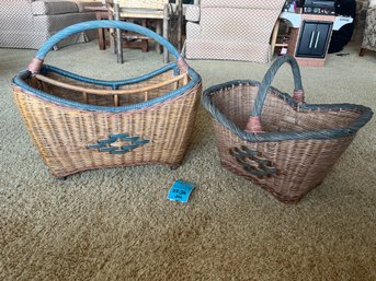 R1 Two Palecek Wicker Baskets