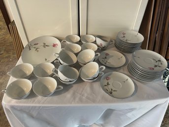 R4 China Set Three Of Three, Small Platter, Cream Pitcher, 16 Cups, 13 Saucers, 13 Bread-butter Plates