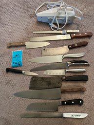 R3 Drawer Of Knives.  Wusthof, Chicago, Forschner,  Cleavers, Chefs Style. Electric Robeson Knife.