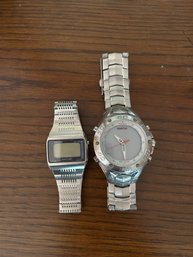 R6 Mens Timex Ironman Stainless Steel Watch And Vintage Seiko Quartz Stainless Steel Watch