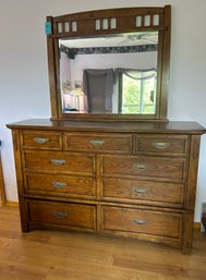 R6 Nine Drawer Wooden Dresser And Matching Mirror Set