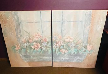 R5 Two Separate Paintings On Canvas To Make Up One Scene By Lee Reynolds