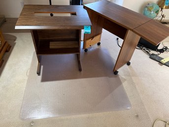 R5 Small Modified Computer Desk, Printer Table And Office Floor Protector. Located Upstairs  Mat