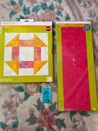 Two Accuquilt Go! Fabric Cutting Dies. Churn Dash 12 And Strip Cutter. Unused In Packaging