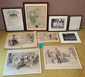 R9 Collection Of Vintage Prints And Framed Photographs And Documents