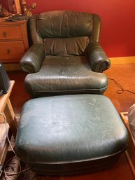 Green Chair And Matching Ottoman