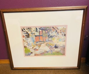 R4 Professionally Framed Lithograph, Untitled, Artist Unknown