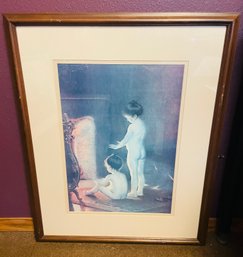 R4  Professionally Framed Lithograph, After The Bath, Artist Is Paul PEEL