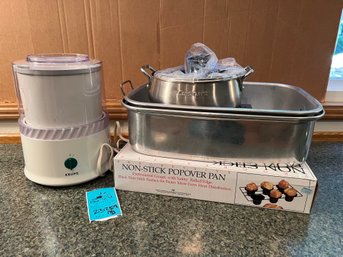 R3 Krups Ice Cream Maker, Cuisinart Electric Fondue Pot, Non Stick Popover Pan