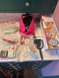 R6 Bathroom Lot One Of Two, Body Lotion Applicator, Travel Bag With Hairdryer, Travel Supplies, First Aid Kit,