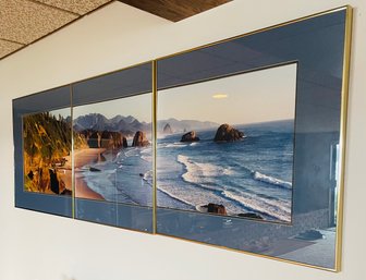 Rm13 Three Panel Artwork Of A West Coast Beach