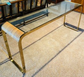 Rm13 Vintage Gold Toned Sofa/console Table
