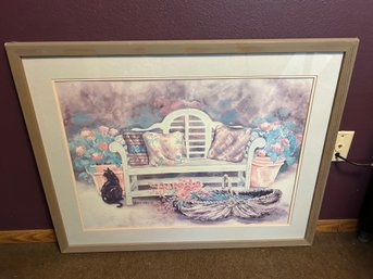 R5 Helen Paul Painting/Lithograph, White Bench