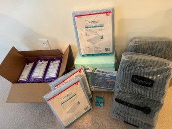 R2 Depend XL Underwear, Cardinal Health Underpads, Disposable Bed Pads, Ready Bath Bathing Cloths