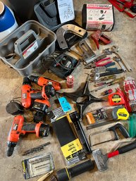 Pack Mule Hoist, Two Black And Decker 9.6v Drills With Charger, Maglite Flashlight, Ward Sabre Saw