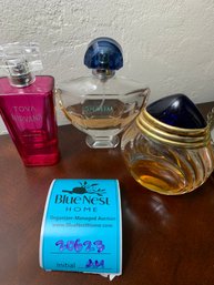 RM9 Boucheron Paris Perfume (1/3 Bottle), Shalimar Perfume (1/3 Bottle), Tova Nirvana Perfume (small Amount)