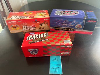 R1 Action Racing Collectibles Die-cast Sprint Car And Two Stock Cars