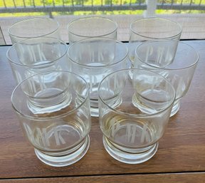 R3 Set Of 8 Glasses, Monogrammed With PMK