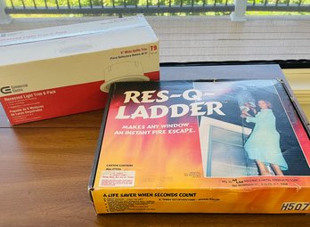 R3 Opened In Box Res-Q-Ladder, New In Box Recessed Light Trim 6-pack White