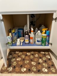 Cleaning Supplies And Paw Floormat