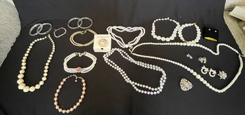 R3 Collection Of Costume Jewelry To Include Necklaces, Broaches, Bracelets, Chokers