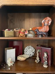 Figurine Art With Original Boxes  Dachshund Figurines, Seashells, Potpourri. And Floor Runner Rug