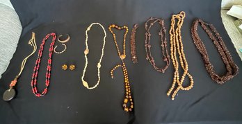 R3 Collection Of Costume Jewelry To Include Necklaces, Clip On Earrings, And Bracelets