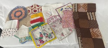 Collection Of Small Linens Including Handkerchiefs, Doilies, A Quilt Square And Other Small Linens