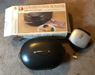 RM 2 Bakers Advantage Covered Oval Roaster And George Foreman Grilling Machine
