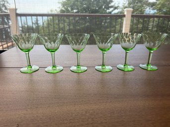 R3 Set Of Six Uranium Wine Glasses