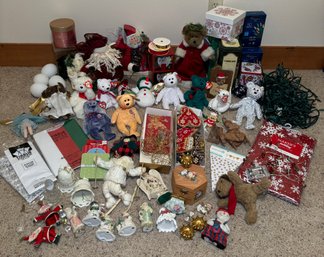 R5 Vintage Christmas Ornaments, Ty Beanie Babies, Christmas Lights, Tins, Tissue Paper And More